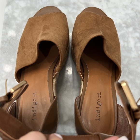 Brown Ankle Strap Wedges - Picture 10 of 11